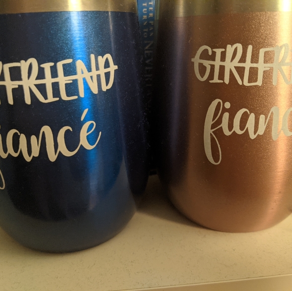Stemless Fiance Tumblers - Picture 1 of 5